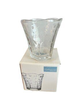 Mikasa Celebrations Cottage Lace Collection Hurricane Candle Holder 4.5" X 4.5"